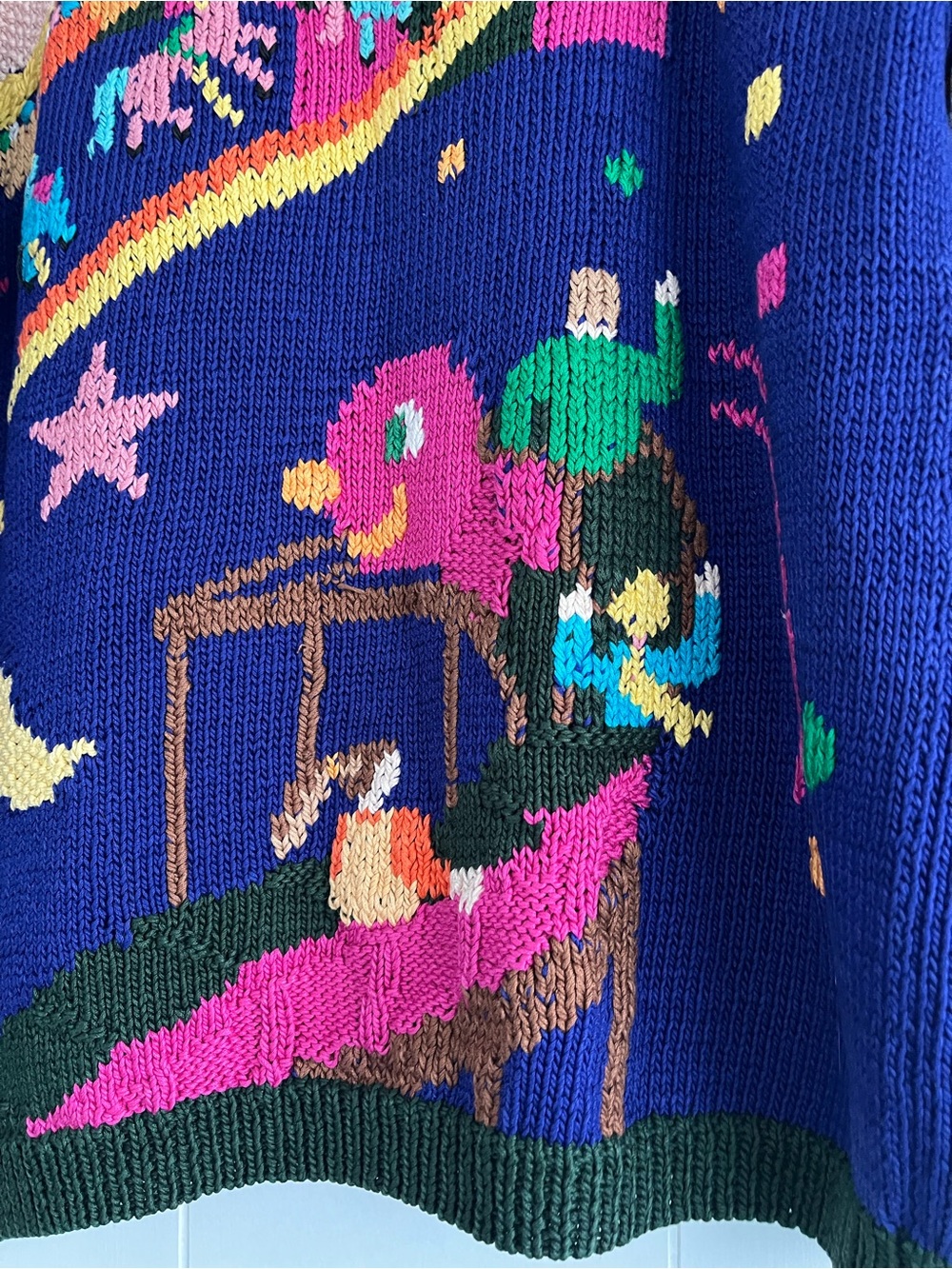 Vintage 1989 Berek Sweater Hand Knitted Carnival Circus Size Medium - Picture 15 of 16